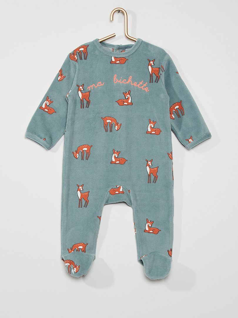 Pijama em veludo AZUL - Kiabi