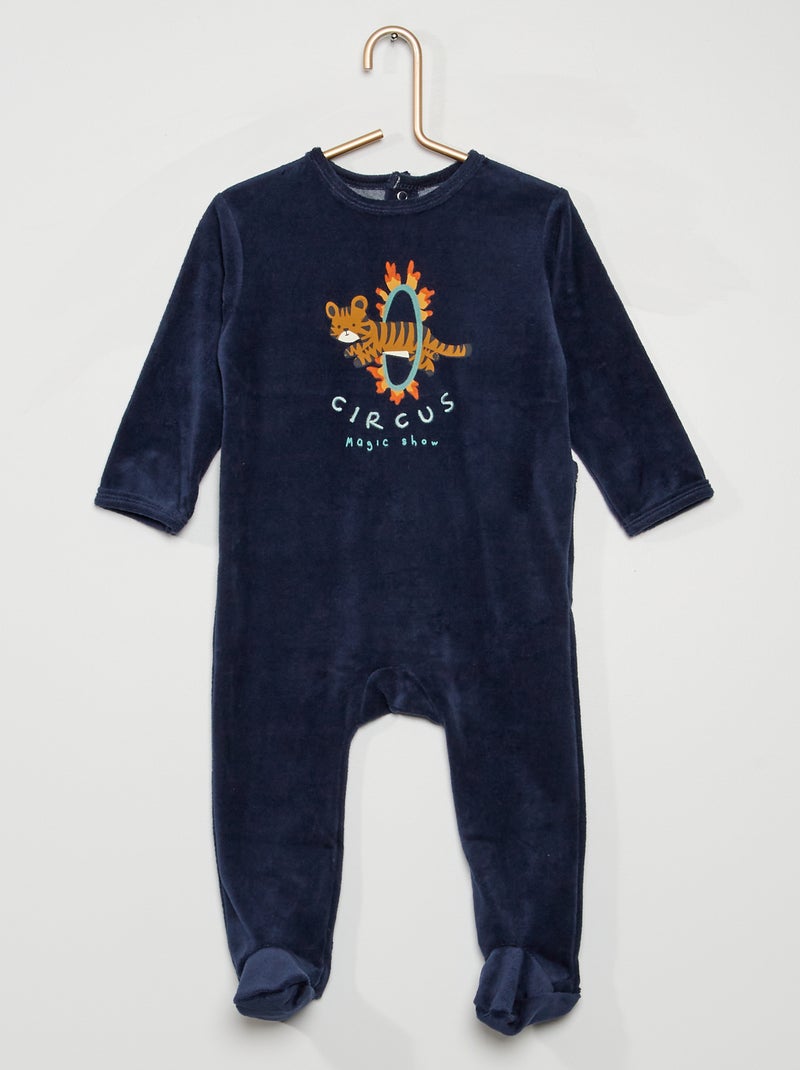 Pijama em veludo AZUL - Kiabi