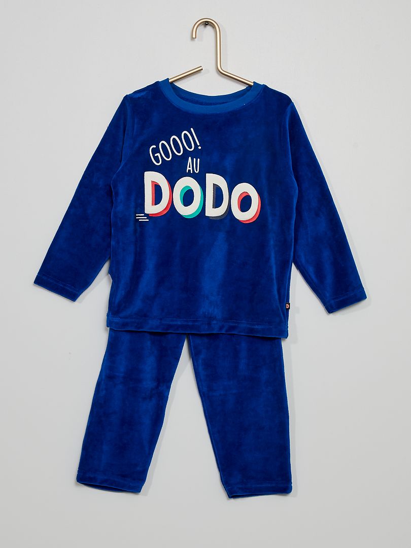 Pijama em veludo Azul - Kiabi