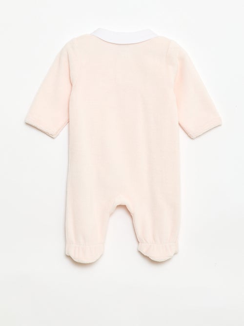 Pijama em veludo com gola claudine - Kiabi