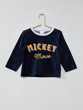 Menino 0-36 meses - Pijama em veludo e jersey 'Mickey' - Kiabi