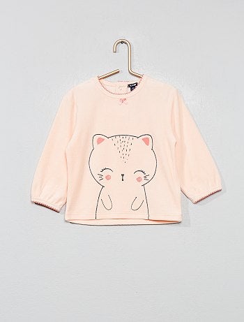 Pijama em veludo 'Gato' - Kiabi