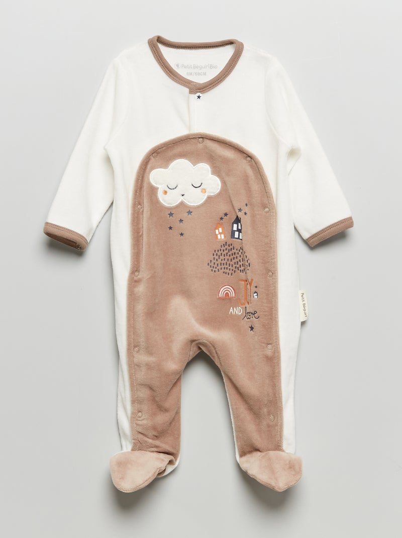 Pijama em veludo 'Petit Béguin' BEGE - Kiabi