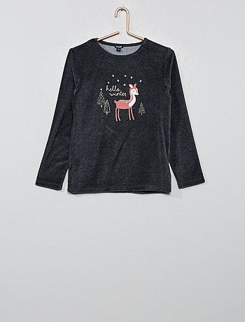 Pijama em veludo - Kiabi