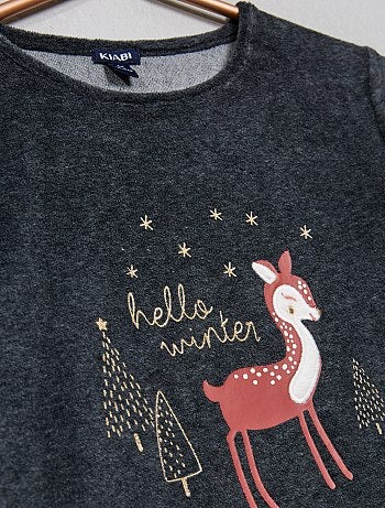 Pijama em veludo - Kiabi