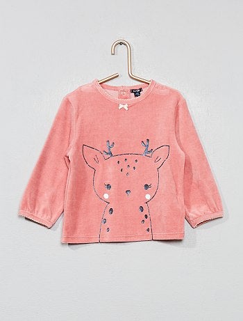 Pijama em veludo 'Veado' - Kiabi