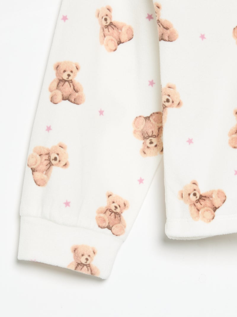 Pijama estampado de 2 peças - Camisola + calças Cru - Kiabi