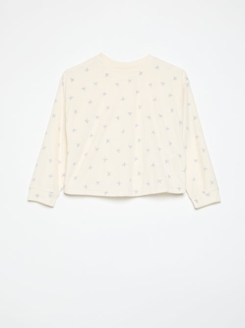 Pijama estampado de 2 peças - Camisola + calças - Kiabi