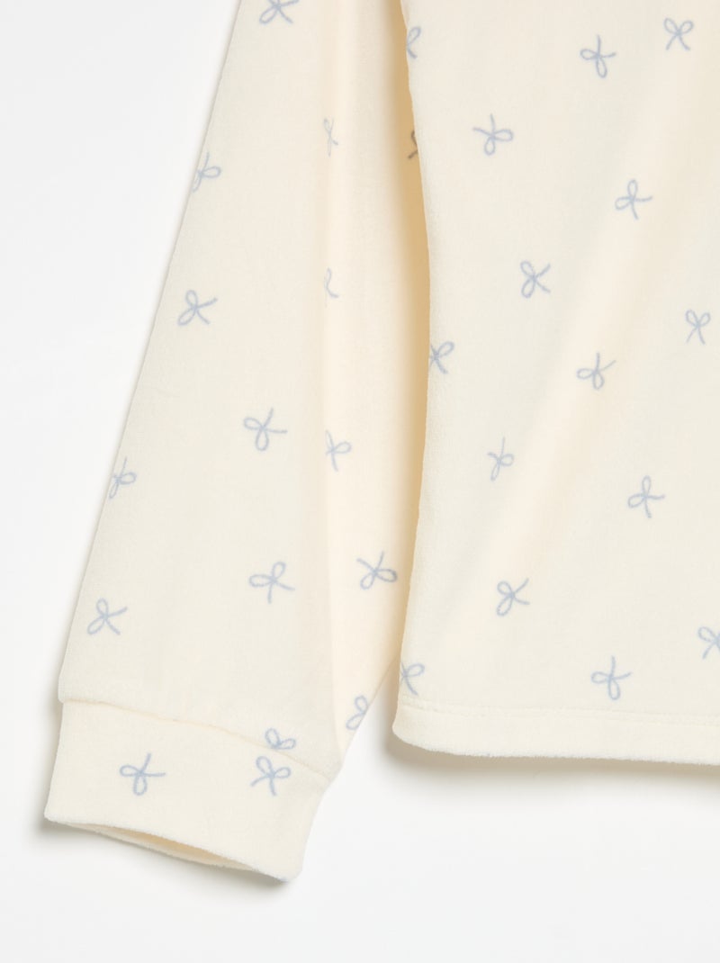 Pijama estampado de 2 peças - Camisola + calças Cru - Kiabi