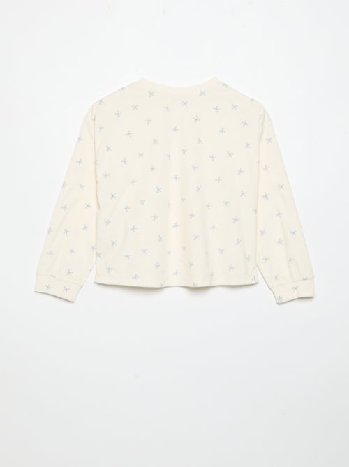 Pijama estampado de 2 peças - Camisola + calças - Kiabi