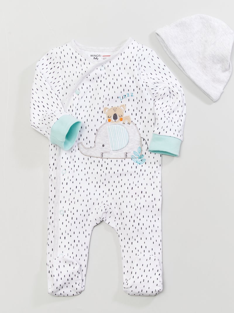 Pijama estampado de algodão BEGE - Kiabi