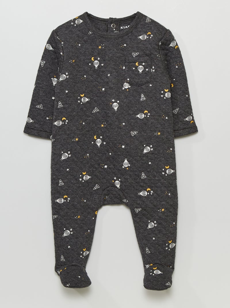 Pijama estampado em malha jacquard CINZA - Kiabi