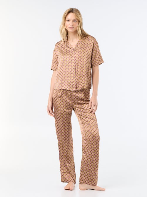 Pijama estampado em malha leve - Kiabi
