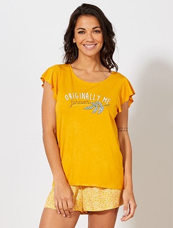 Pijama estampado em malha soltinha - Kiabi