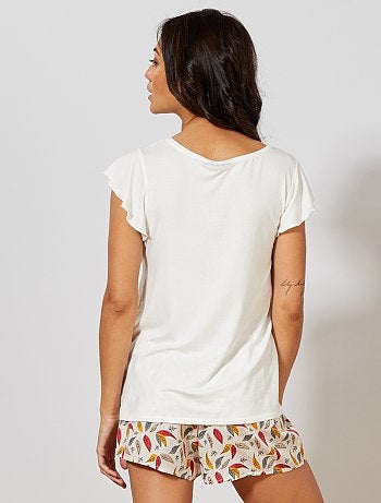 Pijama estampado em malha soltinha - Kiabi