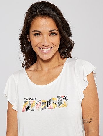 Pijama estampado em malha soltinha - Kiabi