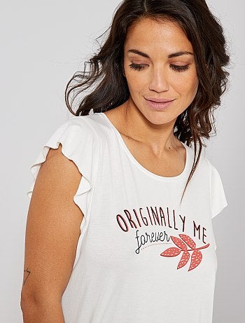 Pijama estampado em malha soltinha - Kiabi