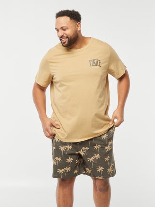 Pijama estampado t-shirt + calções - 2 peças