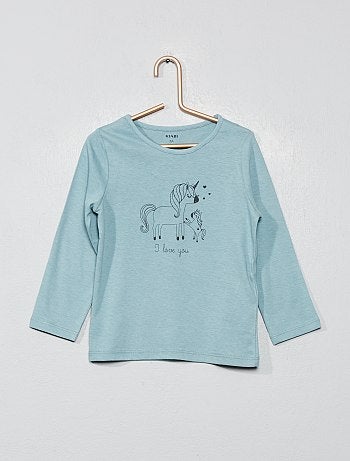 Pijama estampado 'unicórnio' - Kiabi