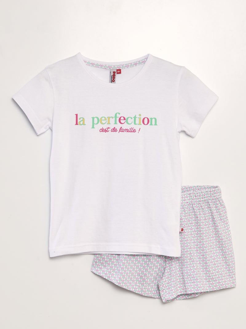 Pijama 'família' - 2 peças BRANCO - Kiabi