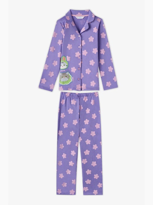 Pijama feel better com estampado de gato, camisa abotoada manga comprida e calça penti - Kiabi