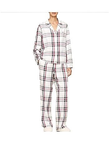 Pijama Feminino Tommy Hilfiger Heritage Branco/Azul-Marinho/Vermelho