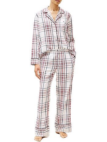 Pijama Feminino Tommy Hilfiger Heritage Oly Branco/Marinho/Vermelho