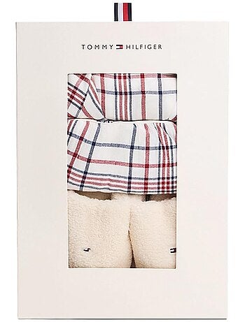 Pijama Feminino Tommy Hilfiger Heritage Oly Branco/Marinho/Vermelho