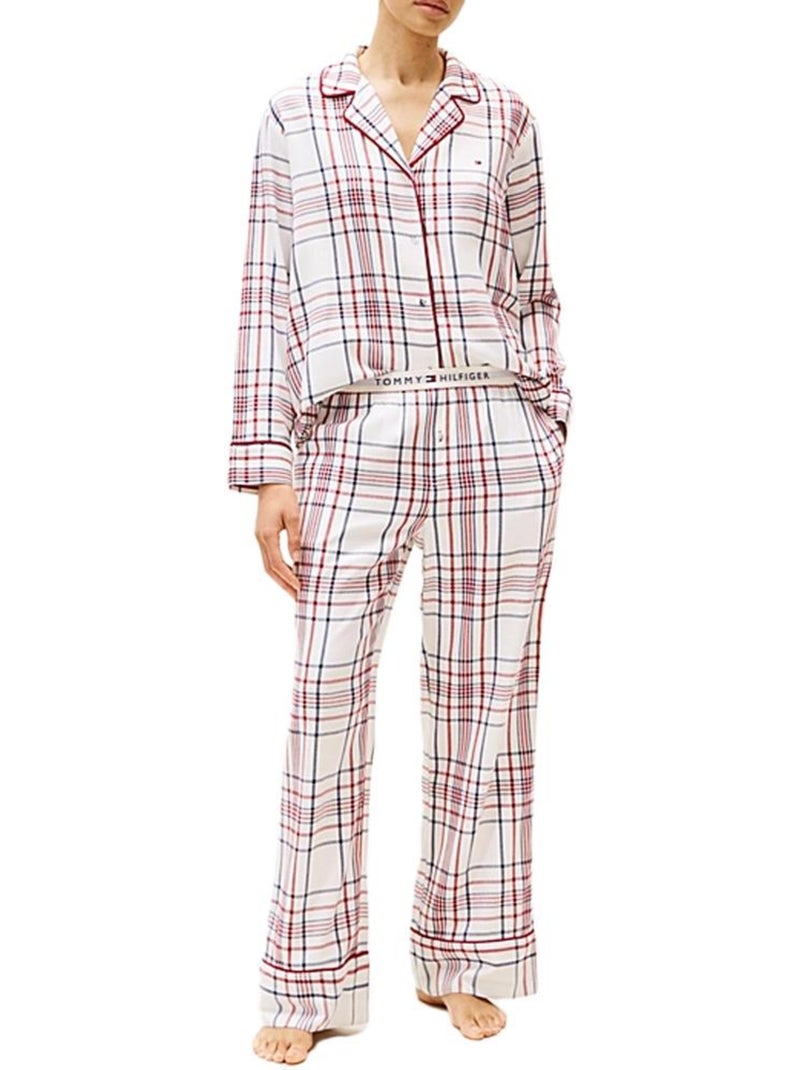 Pijama Feminino Tommy Hilfiger Heritage Oly Branco/Marinho/Vermelho Branco - Kiabi
