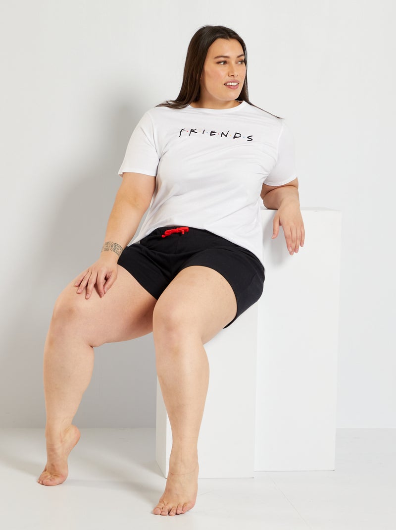 Pijama 'F.R.I.E.N.D.S' Branco/ Preto - Kiabi