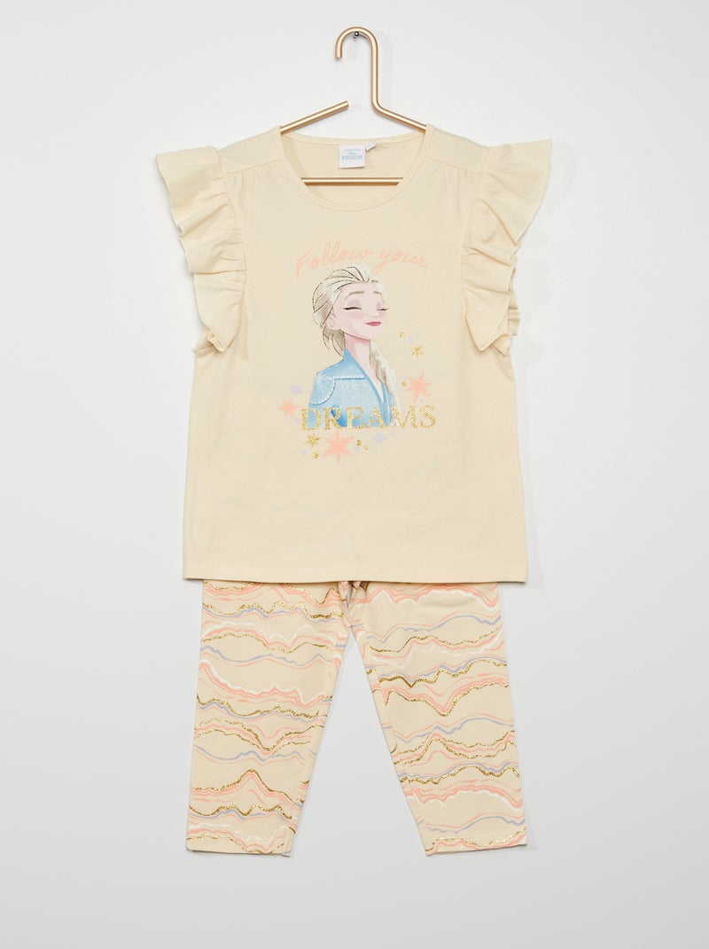 Pijama 'Frozen' 2 peças bege - Kiabi