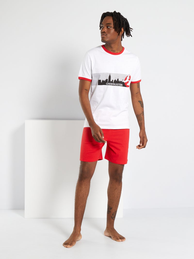 Pijama 'Ghostbuster' Branco/ Vermelho - Kiabi