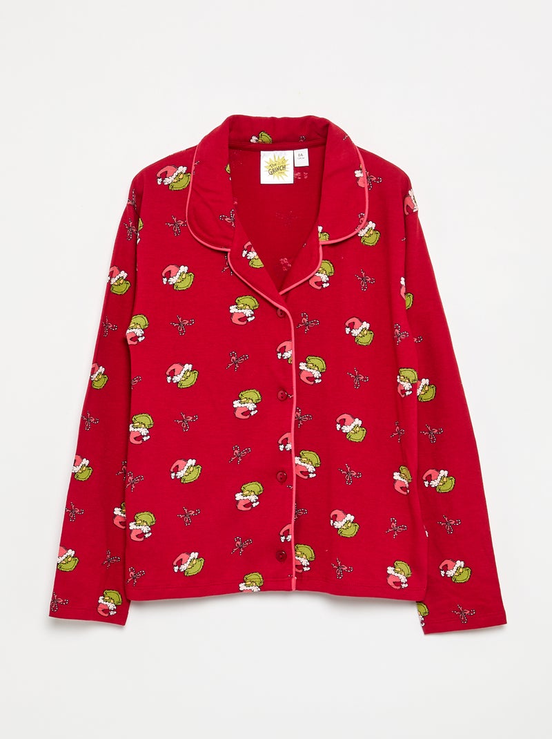 Pijama 'Grinch' 2 peças - Casaco + calças Vermelho - Kiabi