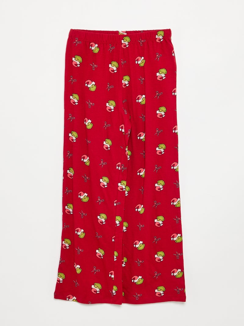 Pijama 'Grinch' 2 peças - Casaco + calças Vermelho - Kiabi