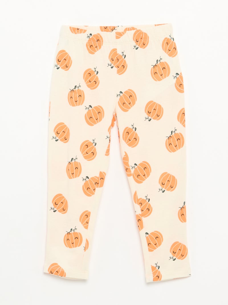 Pijama 'Halloween' 2 peças - T-shirt de manga comprida + calças Bege - Kiabi