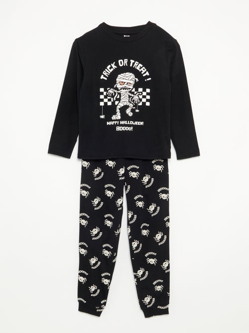 Pijama "Halloween" de 2 peças - T-shirt de manga comprida + calças - Kiabi