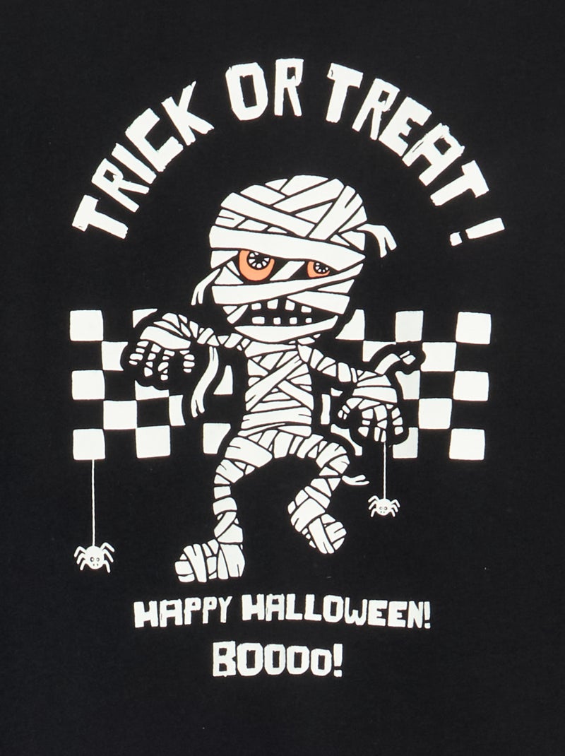 Pijama "Halloween" de 2 peças - T-shirt de manga comprida + calças Preto - Kiabi