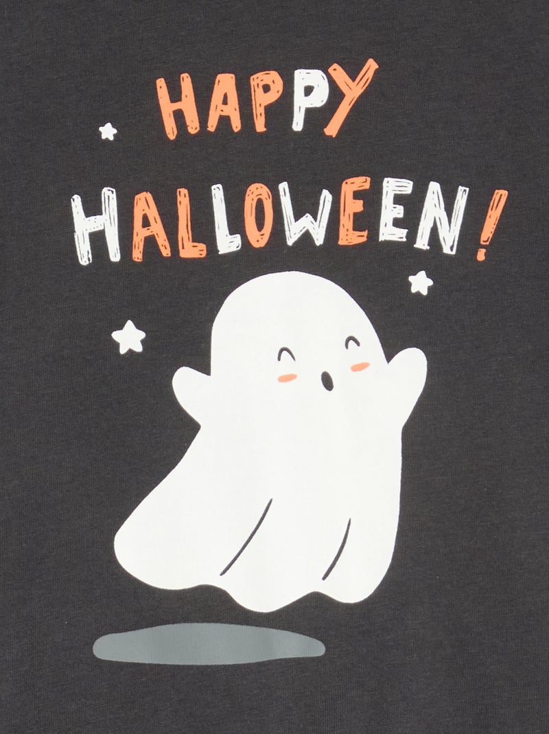 Pijama 'Halloween' de 2 peças - T-shirt de manga comprida + calças Preto - Kiabi