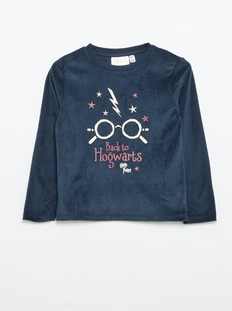 Pijama 'Harry Potter' 2 peças - T-shirt de manga comprida + calças Azul - Kiabi