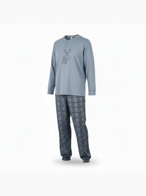 Pijama homem algodão bordado veado escocês ozabi - Kiabi Pijama homem algodão bordado veado escocês ozabi - Kiabi