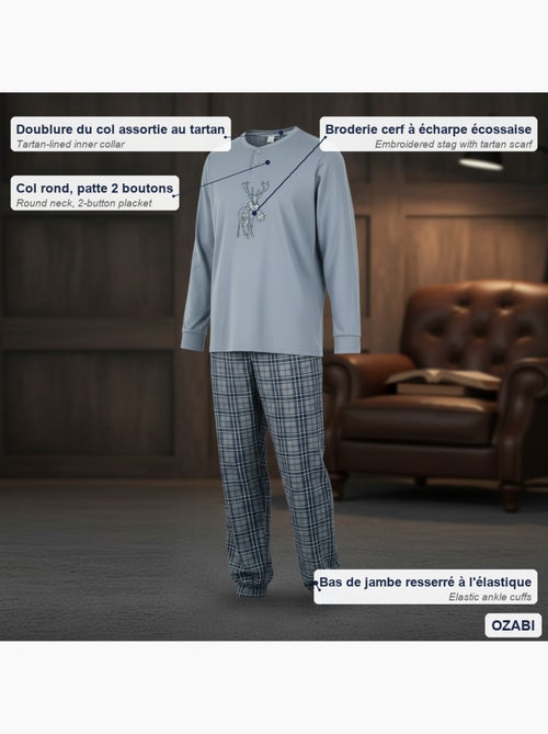 Pijama homem algodão bordado veado escocês ozabi - Kiabi Pijama homem algodão bordado veado escocês ozabi - Kiabi
