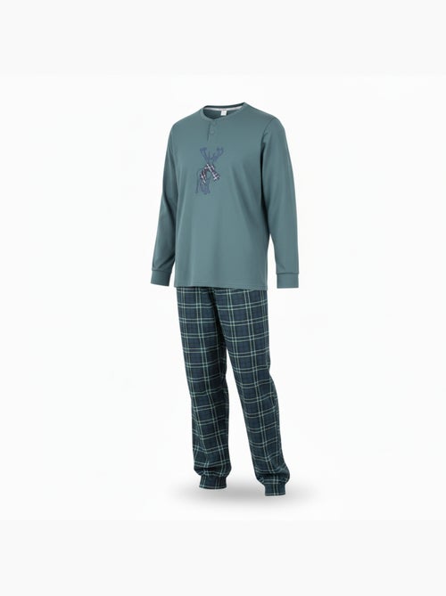 Pijama homem algodão bordado veado escocês ozabi - Kiabi Pijama homem algodão bordado veado escocês ozabi - Kiabi