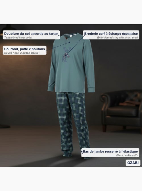 Pijama homem algodão bordado veado escocês ozabi - Kiabi Pijama homem algodão bordado veado escocês ozabi - Kiabi