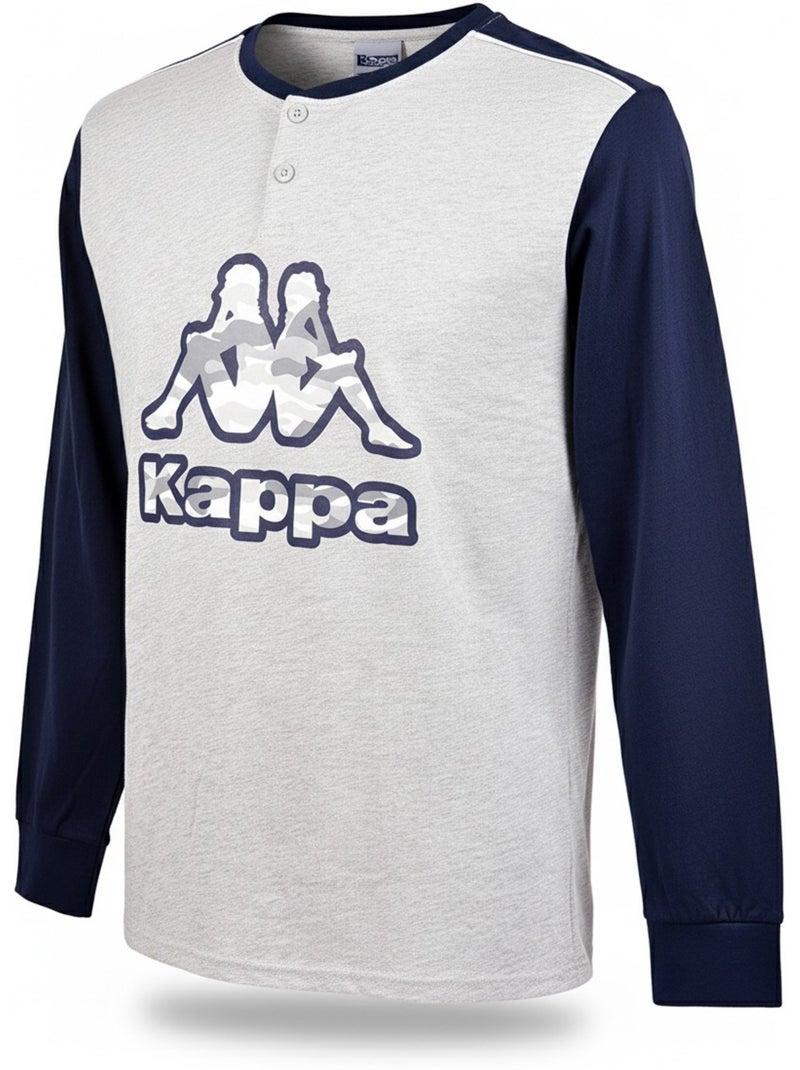 Pijama Homem Comprido Algodão KAPPA Azul-cinza - Kiabi