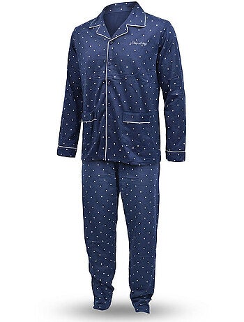 Pijama Homem Comprido Botões Gola Camisa OZABI Suave