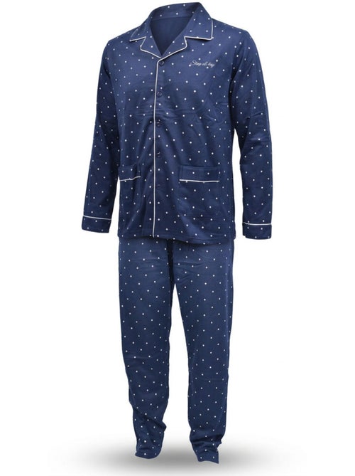 Pijama Homem Comprido Botões Gola Camisa OZABI Suave - Kiabi Pijama Homem Comprido Botões Gola Camisa OZABI Suave - Kiabi