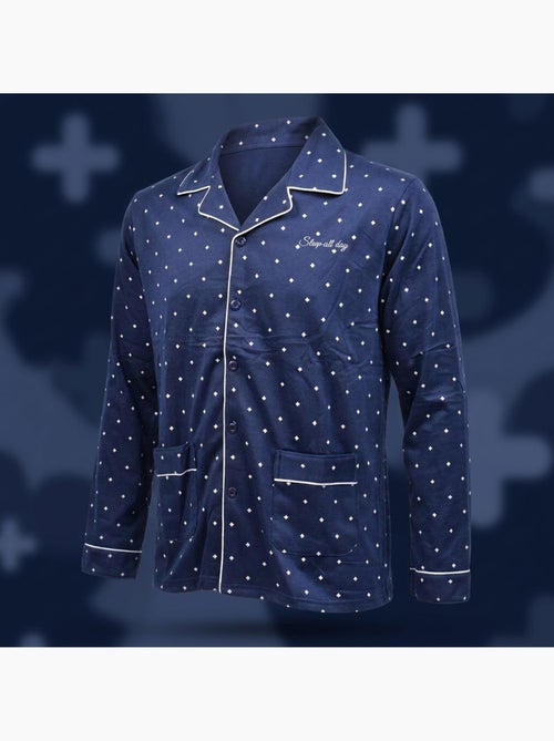 Pijama Homem Comprido Botões Gola Camisa OZABI Suave - Kiabi Pijama Homem Comprido Botões Gola Camisa OZABI Suave - Kiabi
