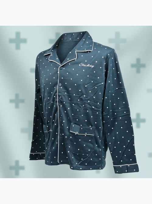 Pijama Homem Comprido Botões Gola Camisa OZABI Suave - Kiabi Pijama Homem Comprido Botões Gola Camisa OZABI Suave - Kiabi