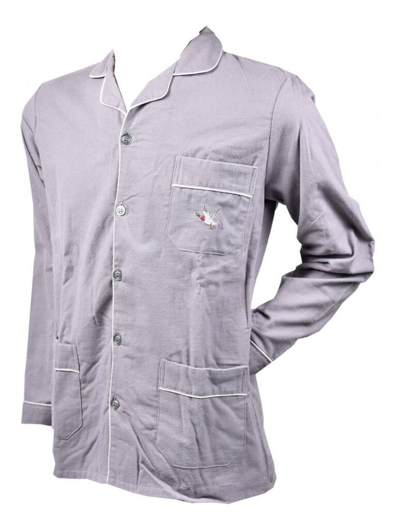 Pijama homem comprido chevignon abotoado Cinza - Kiabi