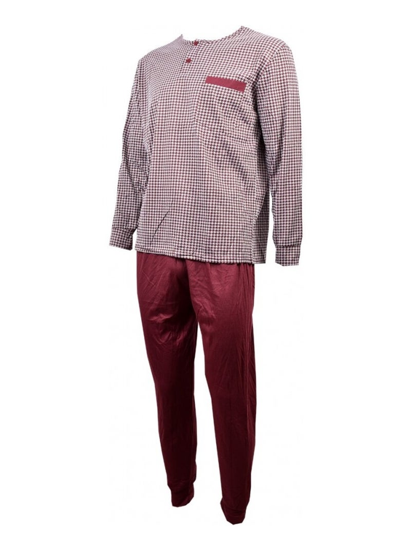 Pijama Homem Comprido Eco Bordô - Kiabi
